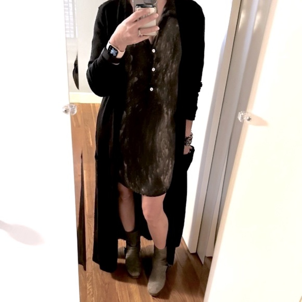 Cloth and Stone Olive Splattered Shirt Dress - Picture 7 of 13
